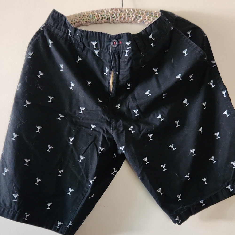 Beverly Hills Polo Club Black Shorts with Martini's